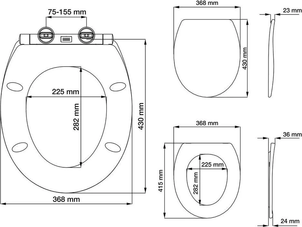 Tiger Boston - Toiletbril - WC Bril - Duroplast - Wit / RVS Geborsteld 3 Tiger Boston - Toiletbril - WC Bril - Duroplast - Wit / RVS Geborsteld - Afbeelding 3