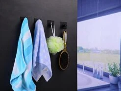 Handdoekhaakjes - Badkamer Zelfklevend – 4 Stuks – RVS - Zwart -Badkamer Kast Winkel 1200x902 5