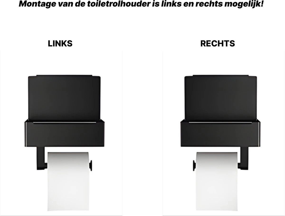 SHATY® WC Rolhouder - Toiletrolhouder - Opbergvak - Bakje - Plankje - Zonder Boren- WC Papier Houder - Toilet Papier Houder - Zwart - Badkameraccessoire - Toiletaccessoire - Inclusief Handoekhaak 8 SHATY® WC Rolhouder - Toiletrolhouder - Opbergvak - Bakje - Plankje - Zonder Boren- WC Papier Houder - Toilet Papier Houder - Zwart - Badkameraccessoire - Toiletaccessoire - Inclusief Handoekhaak - Afbeelding 8