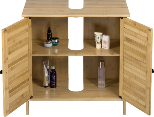 Kamyra® Badkamermeubel Bamboe - Badkamerkast, Wastafelmeubel, Onderkast Wastafel - 60x30x60 Cm - Bamboe -Badkamer Kast Winkel 1200x913 1