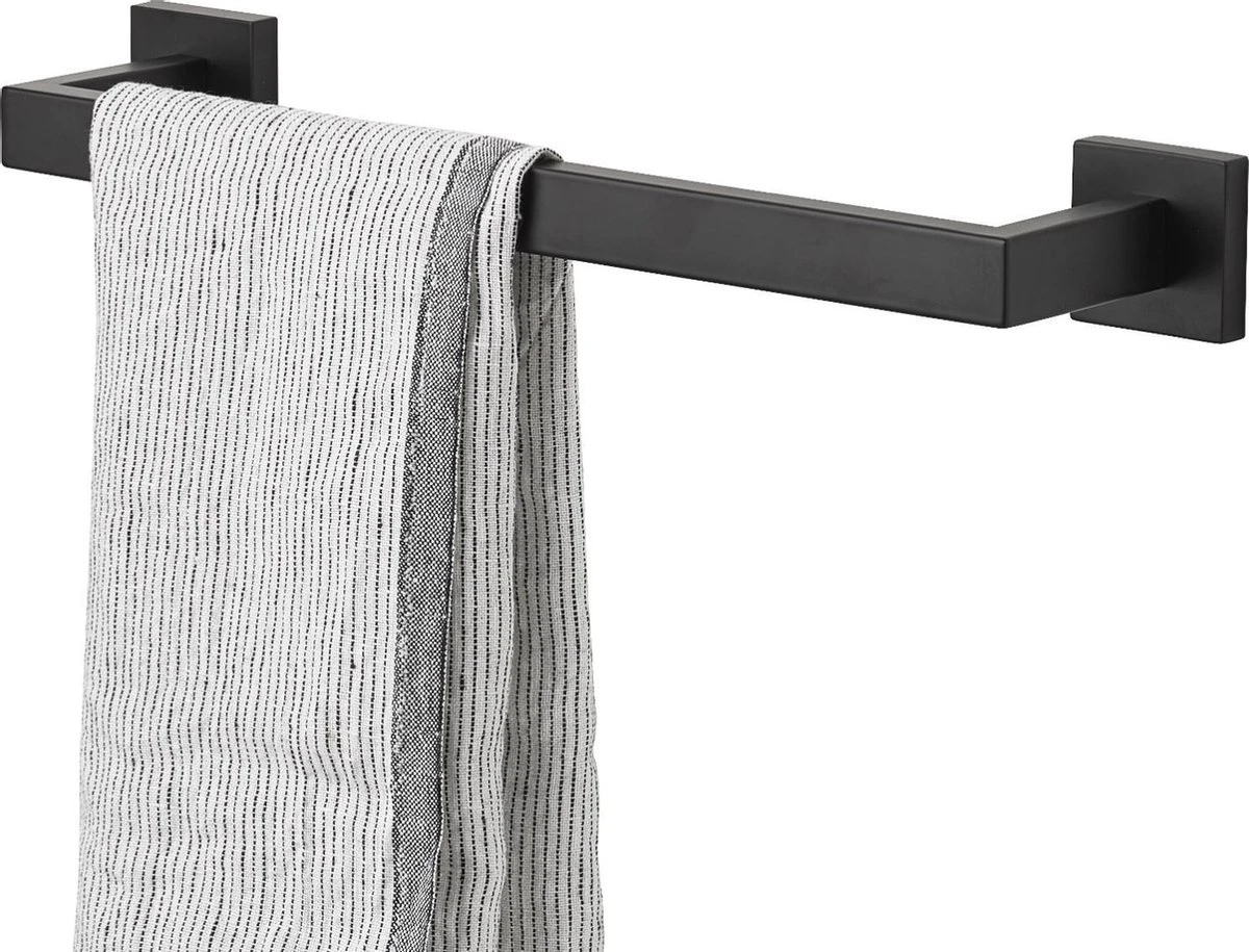 Handdoekrek - RVS - Badkameraccessoires - Keukenaccessoires - Mat Zwart - 40 Cm 1 Handdoekrek - RVS - Badkameraccessoires - Keukenaccessoires - Mat Zwart - 40 Cm