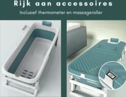 Livista® - Opvouwbaar Bad - Blauw - Zitbad - Inklapbaar - Bath Bucket - 150 CM LANG - XL - Incl. Thermometer & Onderwater LED Lichten -Badkamer Kast Winkel 1200x922 7