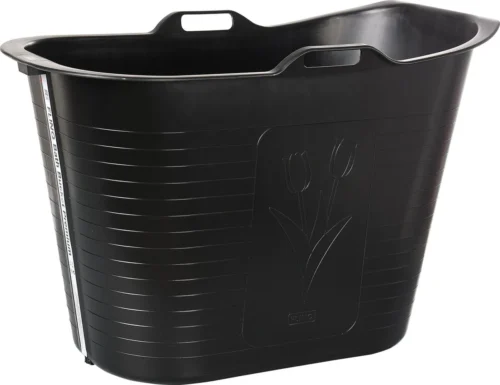 FlinQ Bath Bucket Premium Zwart - Zitbad 2022 - Met Temperatuurmeter - Upgrade Bath Bucket Voor Volwassenen En Kinderen - Zwart