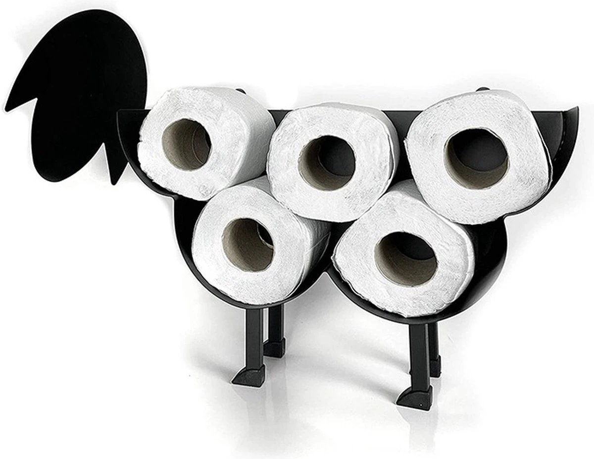 Toiletrolhouder - WCrol Schaap - Zwart - RVS - Staand 1 Toiletrolhouder - WCrol Schaap - Zwart - RVS - Staand