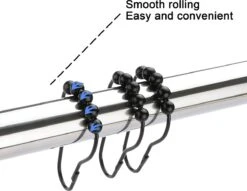 BOTC Gordijnringen - 12 Stuks Gordijn Haken - Gordijnhaken- RVS Gordijn Ringen Voor Gordijn Roede - Zwart -Badkamer Kast Winkel 1200x930 5