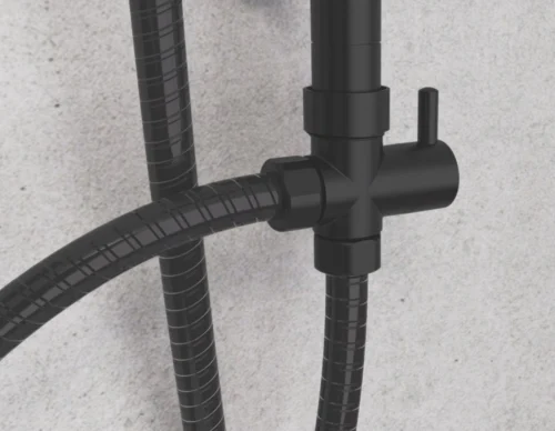 SCHÜTTE Mallorca Douchesysteem - Regendouche - 95 Cm Stang - Wandhouder In Hoogte Verstelbaar - Mat Zwart -Badkamer Kast Winkel 1200x931