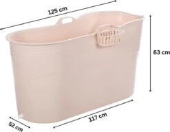 HelloBath® - Bath Bucket - XL - 125 Cm - Brazilian Sand - Zitbad - Ligbad (Verzending In Doos) - Incl. Badplank En Kraantje -Badkamer Kast Winkel 1200x935 6