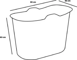 EKEO Zitbad - 210L - Mobiele Badkuip - Bath Bucket - Zwart -Badkamer Kast Winkel 1200x936 3