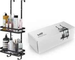 VDN Stainless Doucherek Zonder Boren - Doucherek Zwart - Doucherek Hangend - Badkamer Accessoires - RVS - 2 Laags -Badkamer Kast Winkel 1200x960 8