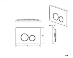 Bedieningsplaat StarBlueDisc Doppio 35 TBV Geberit UP100 UP320 UP300 UP700 UP720 Mat Zwart -Badkamer Kast Winkel 1200x965 2