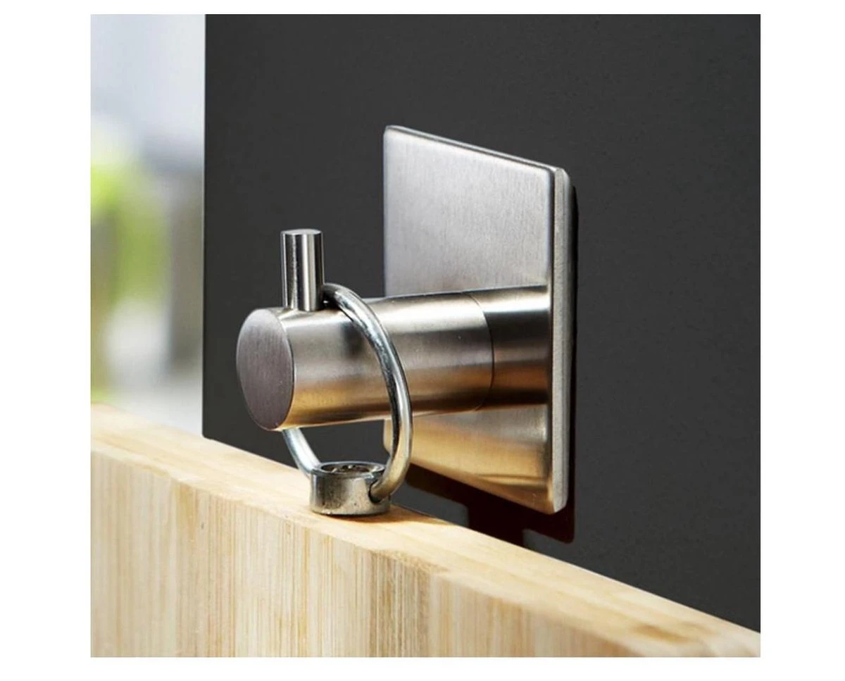 Handdoekhaak Set Zonder Boren RVS Vierkant Zelfklevend - Badjas - Theedoek Hanger - Keuken - Badkamer - Handdoek Haakjes 11 Handdoekhaak Set Zonder Boren RVS Vierkant Zelfklevend - Badjas - Theedoek Hanger - Keuken - Badkamer - Handdoek Haakjes - Afbeelding 11