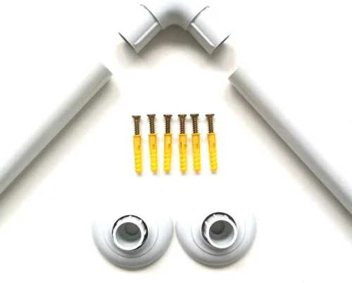 Papillon Douchegordijnstang - 90x90 Cm - Aluminium - Wit