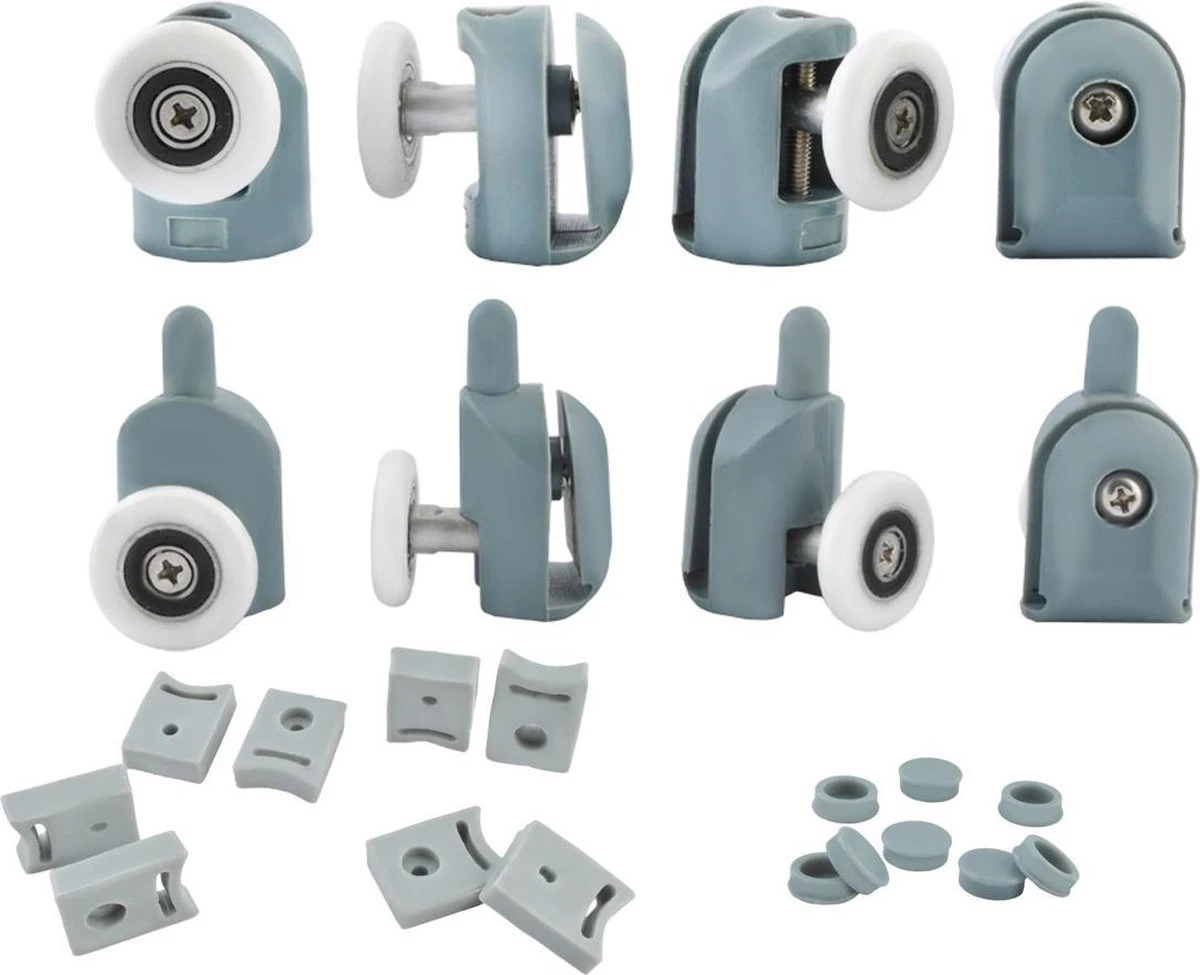 Reserve Wieltjes Voor Douchedeur – Douche Deur Rollers – Wielen Douchedeur – Loopwielen – Katrollen – Set Van 4 Onder En 4 Boven 1 Reserve Wieltjes Voor Douchedeur – Douche Deur Rollers – Wielen Douchedeur – Loopwielen – Katrollen – Set Van 4 Onder En 4 Boven