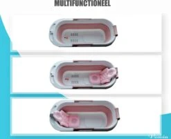 Vonia Opvouwbaar Bad - Zitbad - Bath Bucket - 140 Cm Lang - Inklapbaar Bad - Incl. Badkussen - Roze -Badkamer Kast Winkel 1200x978