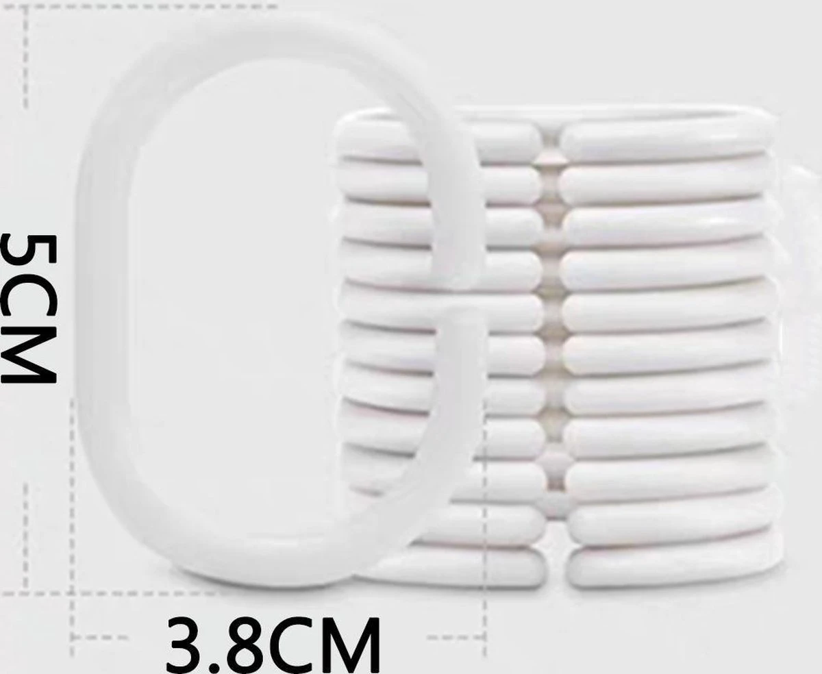 Su.B.dgn Douchegordijn 120x180 Anti Schimmel Polyester Badkamer Douchegordijn Wasbaar Met 12 Ringen | Grijs 6 Su.B.dgn Douchegordijn 120x180 Anti Schimmel Polyester Badkamer Douchegordijn Wasbaar Met 12 Ringen | Grijs - Afbeelding 6