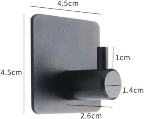 Plakhaakjes - Handdoekhaakjes - Ophanghaak - Wandhaak - Vaatdoekhouder - Zelfklevend - RVS - Zwart -Badkamer Kast Winkel 1200x997 2