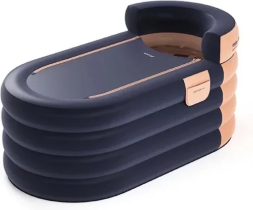 Opblaasbaar Bad - Oranje Ligbad - Zitbad Volwassenen - Ijsbad - Badkuip - Opblaasbad - Opvouwbaar Bad - Opblaas Bad