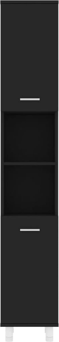 VidaXL Badkamerkast 30x30x179 Cm Spaanplaat Zwart 13 VidaXL Badkamerkast 30x30x179 Cm Spaanplaat Zwart - Afbeelding 13