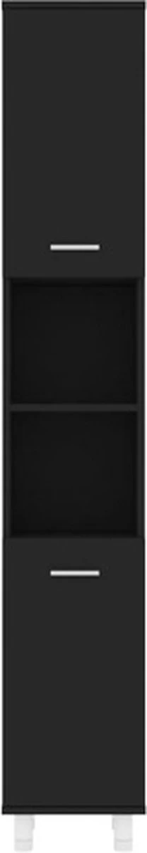 VidaXL Badkamerkast 30x30x179 Cm Spaanplaat Zwart 8 VidaXL Badkamerkast 30x30x179 Cm Spaanplaat Zwart - Afbeelding 8