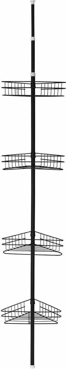 SensaHome Telescopisch Douche Rek Met 4 Lagen - Verstelbaar Bad / Douche Hoekrek Opbergrek - Uitschuifbaar Van 145-250 Cm - Zwart 10 SensaHome Telescopisch Douche Rek Met 4 Lagen - Verstelbaar Bad / Douche Hoekrek Opbergrek - Uitschuifbaar Van 145-250 Cm - Zwart - Afbeelding 10