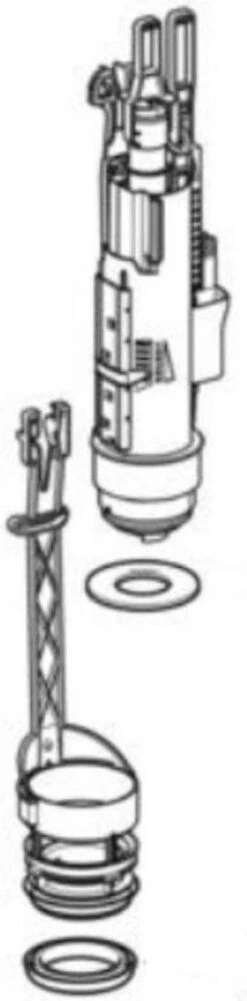 Geberit - Spoel/bodemventiel Met Houder Tbv UP320/UP100/Delta -Badkamer Kast Winkel 296x1200
