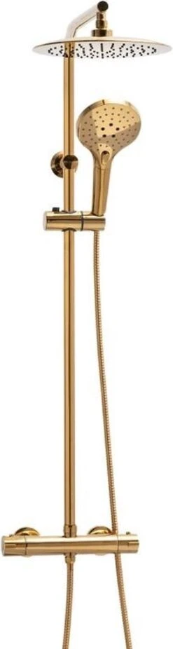 Regendoucheset - Met Thermostaatkraan - 25 Cm - Goud -Badkamer Kast Winkel 320x1200