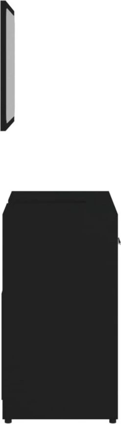Decoways - Badkamermeubelset Spaanplaat Zwart -Badkamer Kast Winkel 345x1200 2