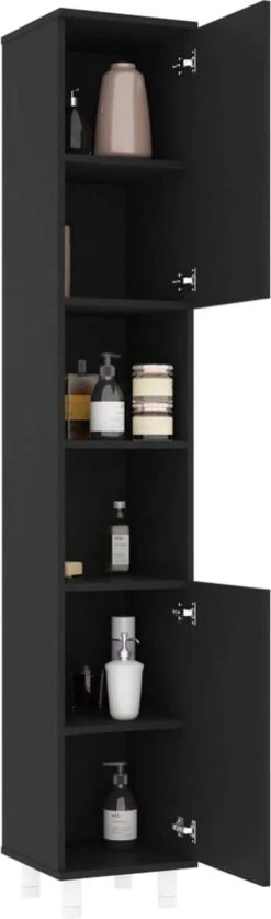 VidaXL Badkamerkast 30x30x179 Cm Spaanplaat Zwart 19 VidaXL Badkamerkast 30x30x179 Cm Spaanplaat Zwart -Badkamer Kast Winkel 354x1200 1