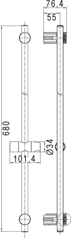 Ben Elan - Glijstang - Ronde Douchestang Voor Handdouche - 68cm - Chroom 8 Ben Elan - Glijstang - Ronde Douchestang Voor Handdouche - 68cm - Chroom -Badkamer Kast Winkel 360x1200 1