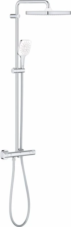 GROHE QuickFix Vitalio Start 250 Regendouche - □ 25 Cm - Vierkant - Met Thermostaatkraan - Chroom - EcoJoy Handdouche