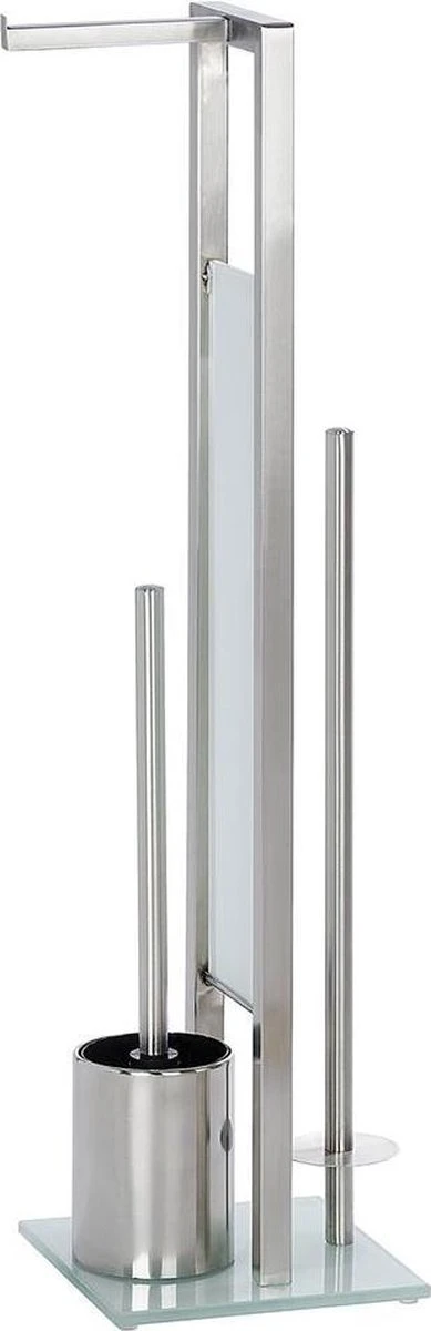 WENKO Toiletbutler Rivalta RVS Mat - Toiletborstel Met Houder, Toiletrolhouder En Reserverolhouder 3 WENKO Toiletbutler Rivalta RVS Mat - Toiletborstel Met Houder, Toiletrolhouder En Reserverolhouder - Afbeelding 3