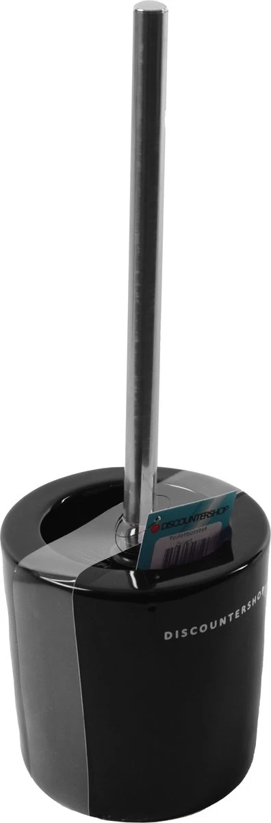 Toiletborstel Met Zwarte Borstel- Keramiek - Zwart - RVS - WC Borstel In Ronde Houder 3 Toiletborstel Met Zwarte Borstel- Keramiek - Zwart - RVS - WC Borstel In Ronde Houder - Afbeelding 3