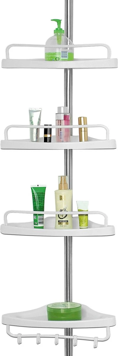 Telescopisch Doucherek Uit Chroom, Verstelbaar 155 - 320 Cm Met Extra Handdoekrek 4 Telescopisch Doucherek Uit Chroom, Verstelbaar 155 - 320 Cm Met Extra Handdoekrek - Afbeelding 4