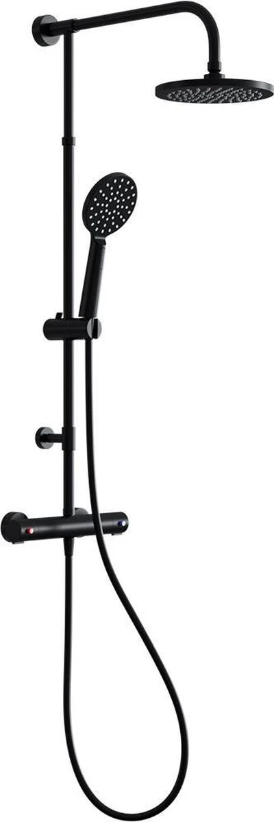 4bathroomz® Zwarte Regendouche Met Thermostatische Kraan - 20cm Hoofddouche 9 4bathroomz® Zwarte Regendouche Met Thermostatische Kraan - 20cm Hoofddouche - Afbeelding 9