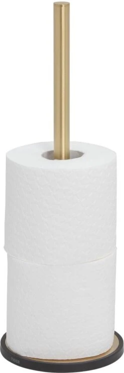 Tiger Tune - Reserverolhouder Vrijstaand - Messing Geborsteld / Zwart -Badkamer Kast Winkel 401x1200