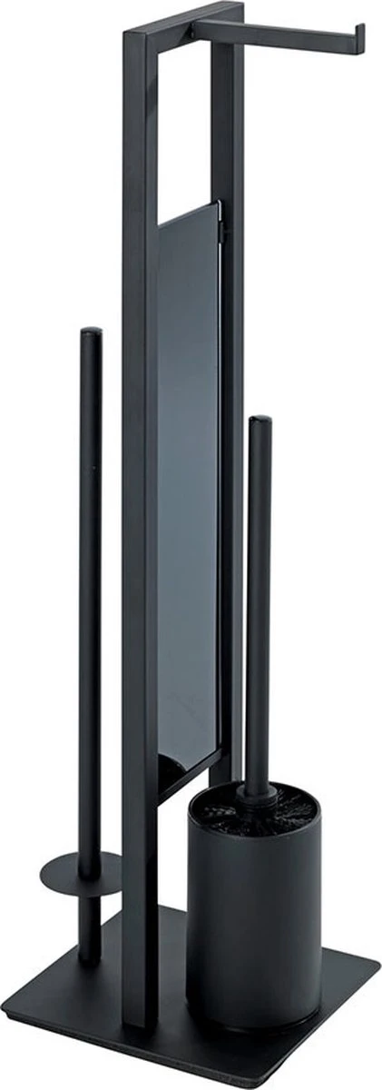 WENKO Toiletbutler Rivalta Zwart - Toiletborstel Met Houder, Toiletrolhouder En Reserverolhouder 13 WENKO Toiletbutler Rivalta Zwart - Toiletborstel Met Houder, Toiletrolhouder En Reserverolhouder - Afbeelding 13