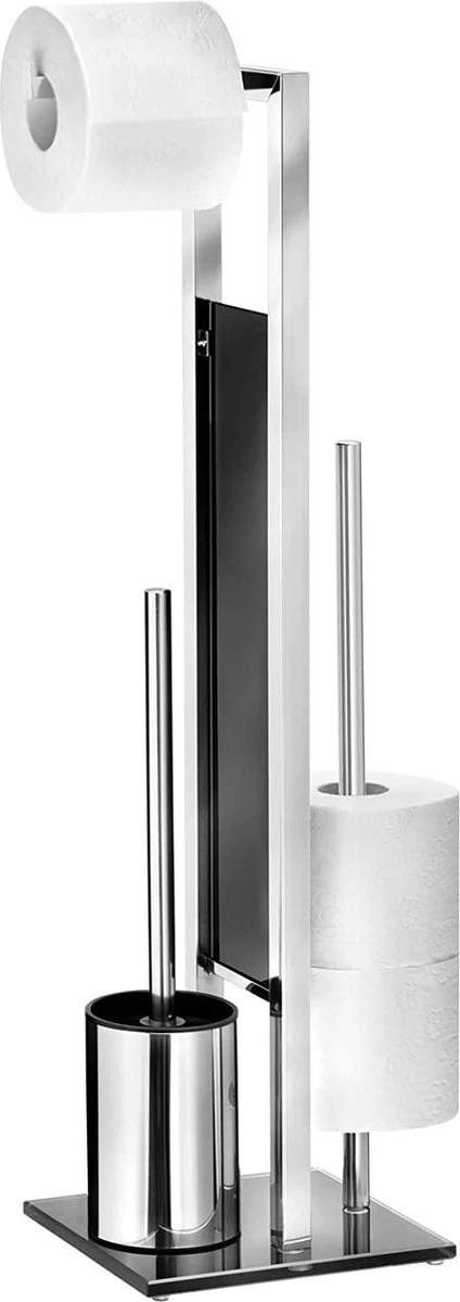 WENKO Toiletbutler Rivalta RVS Glanzend - Toiletborstel Met Houder, Toiletrolhouder En Reserverolhouder 1 WENKO Toiletbutler Rivalta RVS Glanzend - Toiletborstel Met Houder, Toiletrolhouder En Reserverolhouder