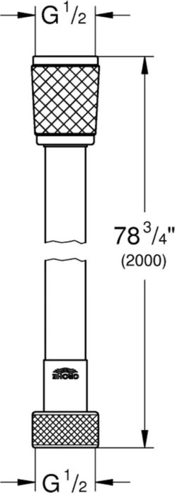 GROHE VitalioFlex Comfort TwistStop Doucheslang - 200 Cm - Chroom -Badkamer Kast Winkel 426x1200 3