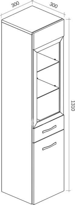 Badplaats Badkamerkast Rio 30 X 30 X 131 Cm - Zwart Hoogglans - Hangende Kolomkast Met 2 Deuren -Badkamer Kast Winkel 437x1200 3