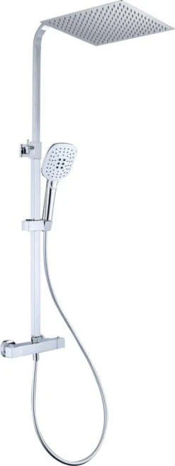 Viidako Kimii Doucheset Opbouw Compleet – Chroom – Vierkant - Sedal Binnenwerk -Thermostaatkraan – Zeer Goede Kwaliteit – RVS, ABS En Messing – Design