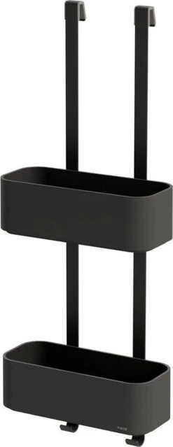 Tiger 2-Store - Ophangbaar Doucherek 25 Cm - Zwart -Badkamer Kast Winkel 464x1200