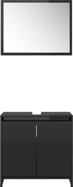 Furniture Limited - 4-delige Badkamermeubelset Bewerkt Hout Hoogglans Zwart 14 Furniture Limited - 4-delige Badkamermeubelset Bewerkt Hout Hoogglans Zwart -Badkamer Kast Winkel 471x1200 1