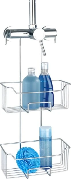 WENKO Doucherek Milo 2-laags 25x55cm RVS Glanzend - Doucherek Zonder Boren - Doucherek Hangend 13 WENKO Doucherek Milo 2-laags 25x55cm RVS Glanzend - Doucherek Zonder Boren - Doucherek Hangend -Badkamer Kast Winkel 474x1200 1