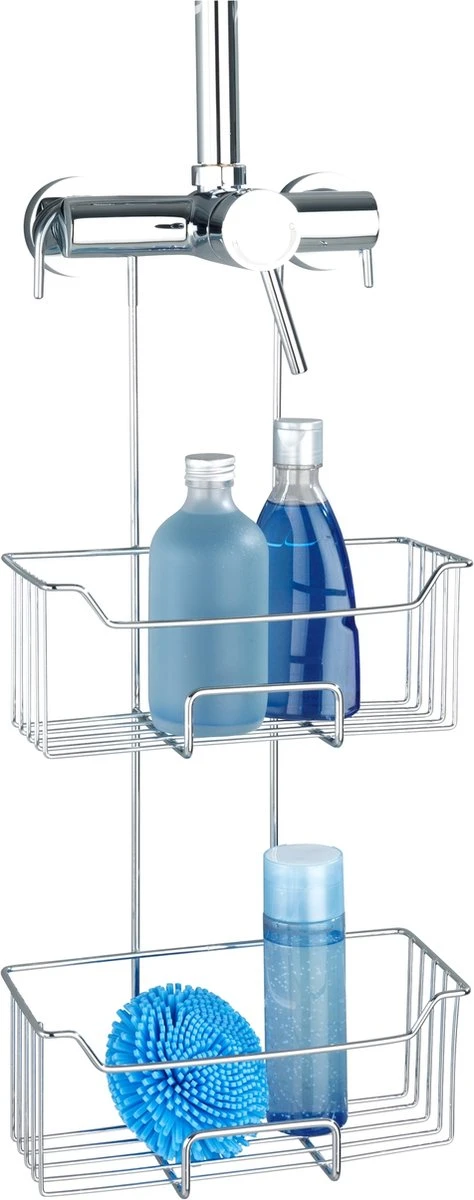 WENKO Doucherek Milo 2-laags 25x55cm RVS Glanzend - Doucherek Zonder Boren - Doucherek Hangend 7 WENKO Doucherek Milo 2-laags 25x55cm RVS Glanzend - Doucherek Zonder Boren - Doucherek Hangend - Afbeelding 7