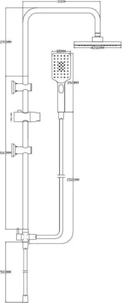 4bathroomz® Luxe Douchekolom Regendouche 20 Cm - Zwart 7 4bathroomz® Luxe Douchekolom Regendouche 20 Cm - Zwart -Badkamer Kast Winkel 485x1200 2