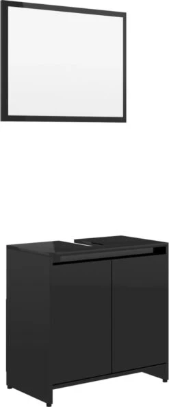 Furniture Limited - 4-delige Badkamermeubelset Bewerkt Hout Hoogglans Zwart 17 Furniture Limited - 4-delige Badkamermeubelset Bewerkt Hout Hoogglans Zwart -Badkamer Kast Winkel 500x1200 3