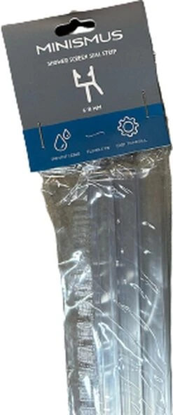 Minismus Douchedeurafdichting Met Waterkering (2 Strips Van 1 Meter, Makkelijk Inkortbaar) - Waterstopper Geschikt Voor Glas Van 6 Tot 8 Mm - Douchedorpel - Lekstrip Voor Horizontale Bevestiging -Badkamer Kast Winkel 501x1200