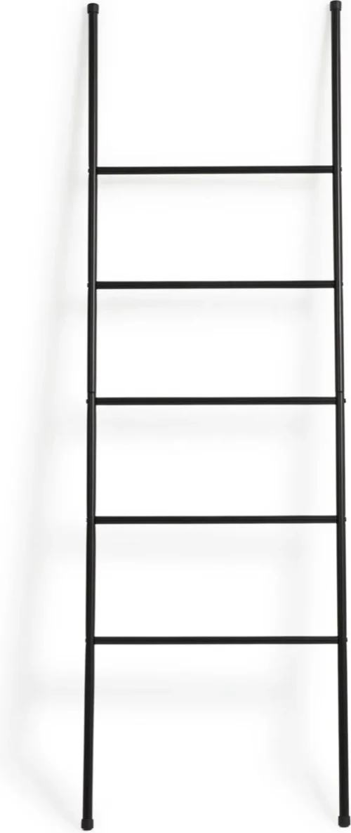 Lifa Bathing Handdoekladder - Multifunctionele Handdoekenrek - Zwarte Handdoekhouder - Staand - 5 Treden - Metaal - Voor Kleding, Handdoeken En Beddengoed - Badkamer, Keuken En Woonkamer - 50 X 160 Cm -Badkamer Kast Winkel 506x1200