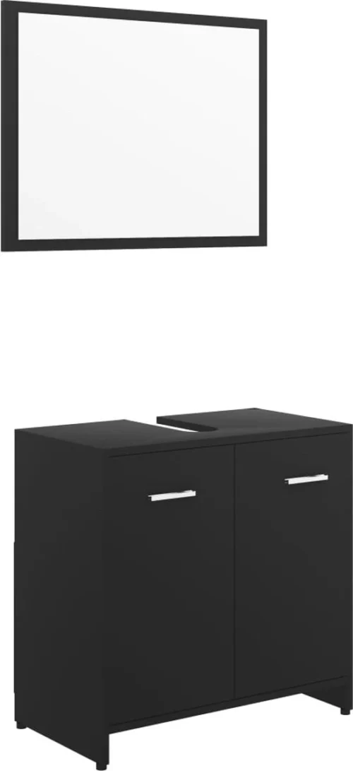 Decoways - Badkamermeubelset Spaanplaat Zwart -Badkamer Kast Winkel 550x1200 5