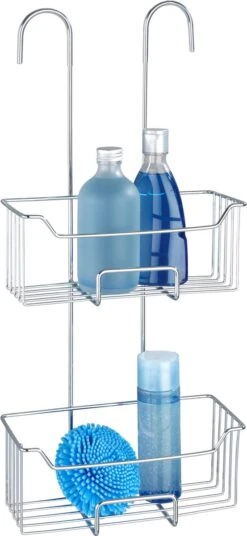 WENKO Doucherek Milo 2-laags 25x55cm RVS Glanzend - Doucherek Zonder Boren - Doucherek Hangend 9 WENKO Doucherek Milo 2-laags 25x55cm RVS Glanzend - Doucherek Zonder Boren - Doucherek Hangend -Badkamer Kast Winkel 553x1200